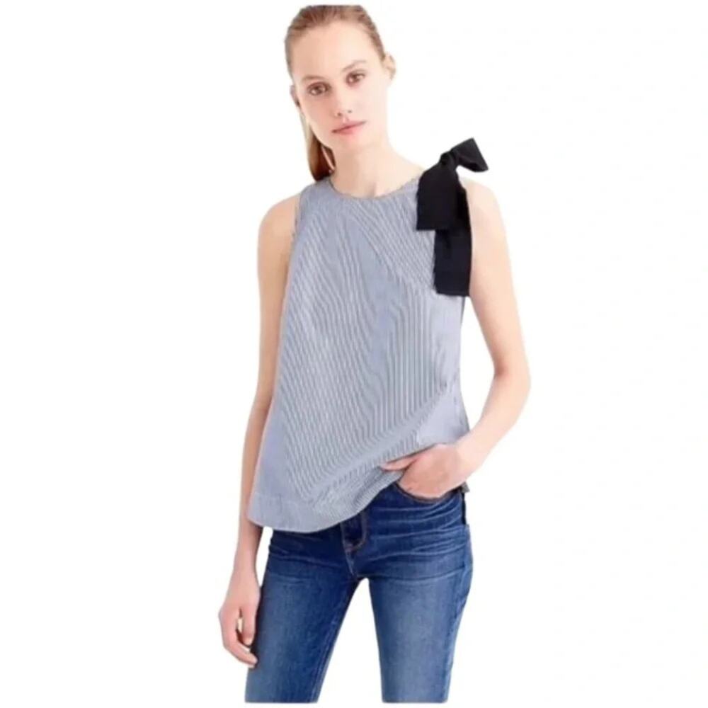 J. Crew Blue and White Striped Tank Top